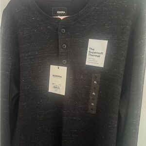 Sonoma Charcoal Supersoft Thermal Henley for Men